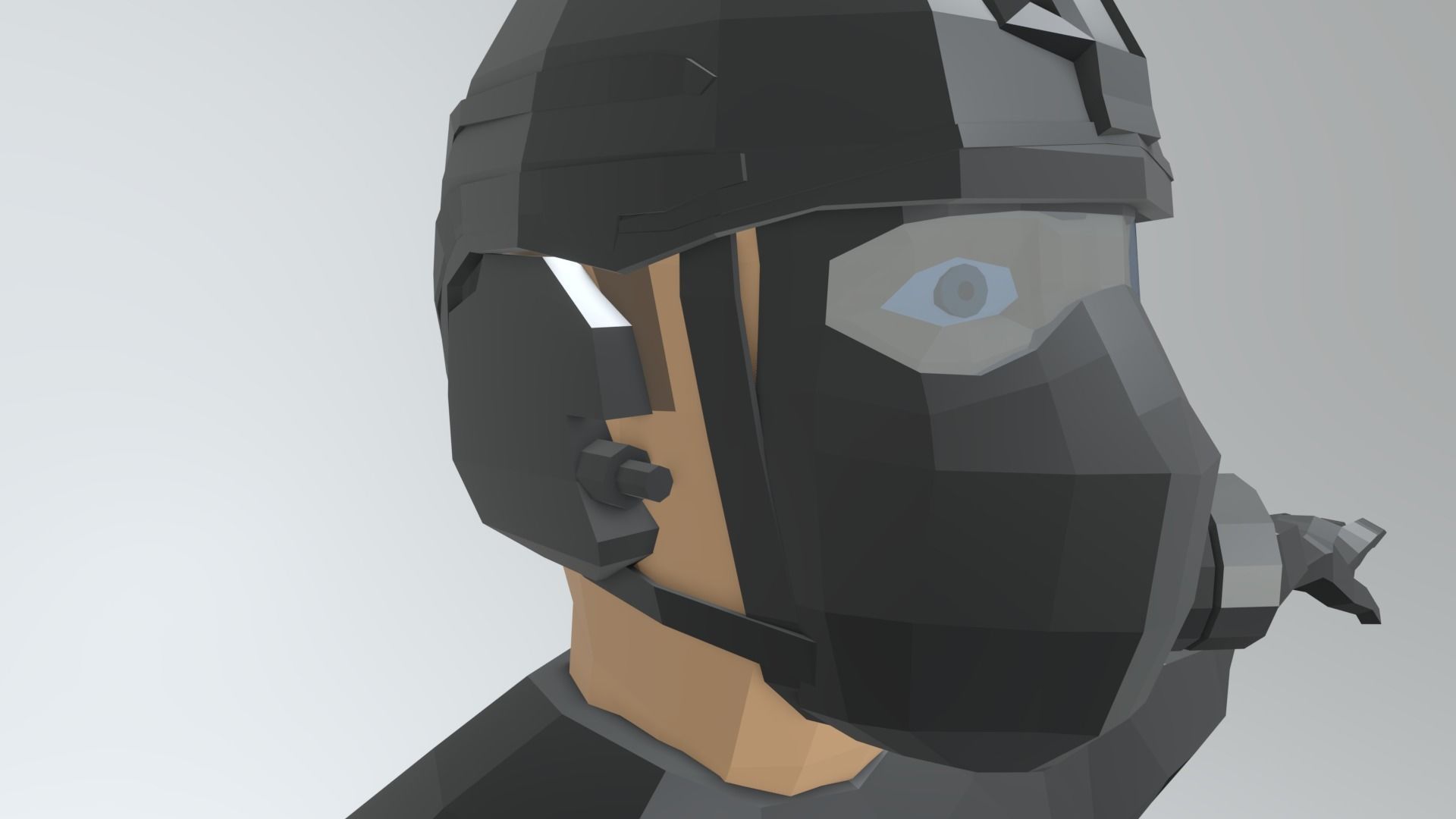 HELMET CBRN low poly Low-poly 3D model_10