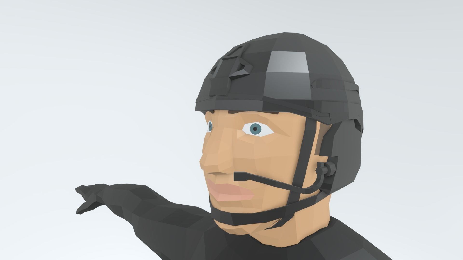 HELMET CBRN low poly Low-poly 3D model_2
