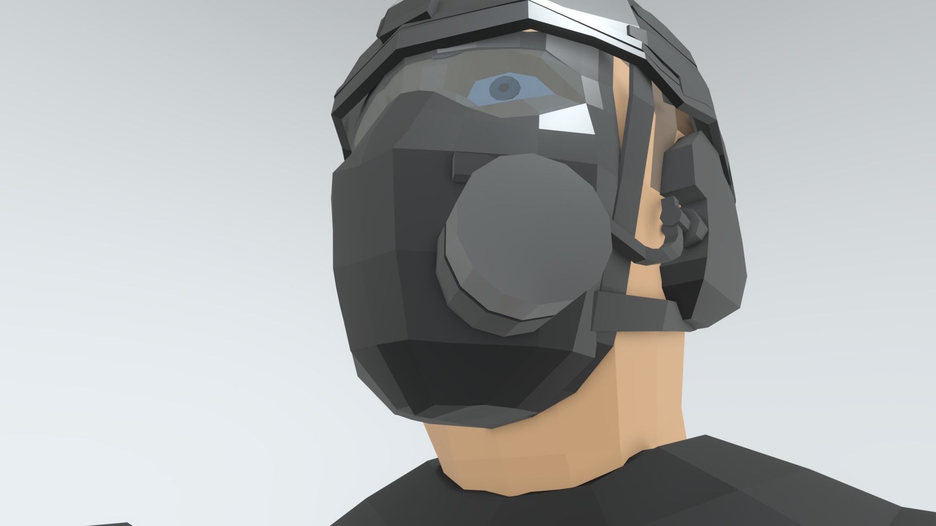 HELMET CBRN low poly Low-poly 3D model_11
