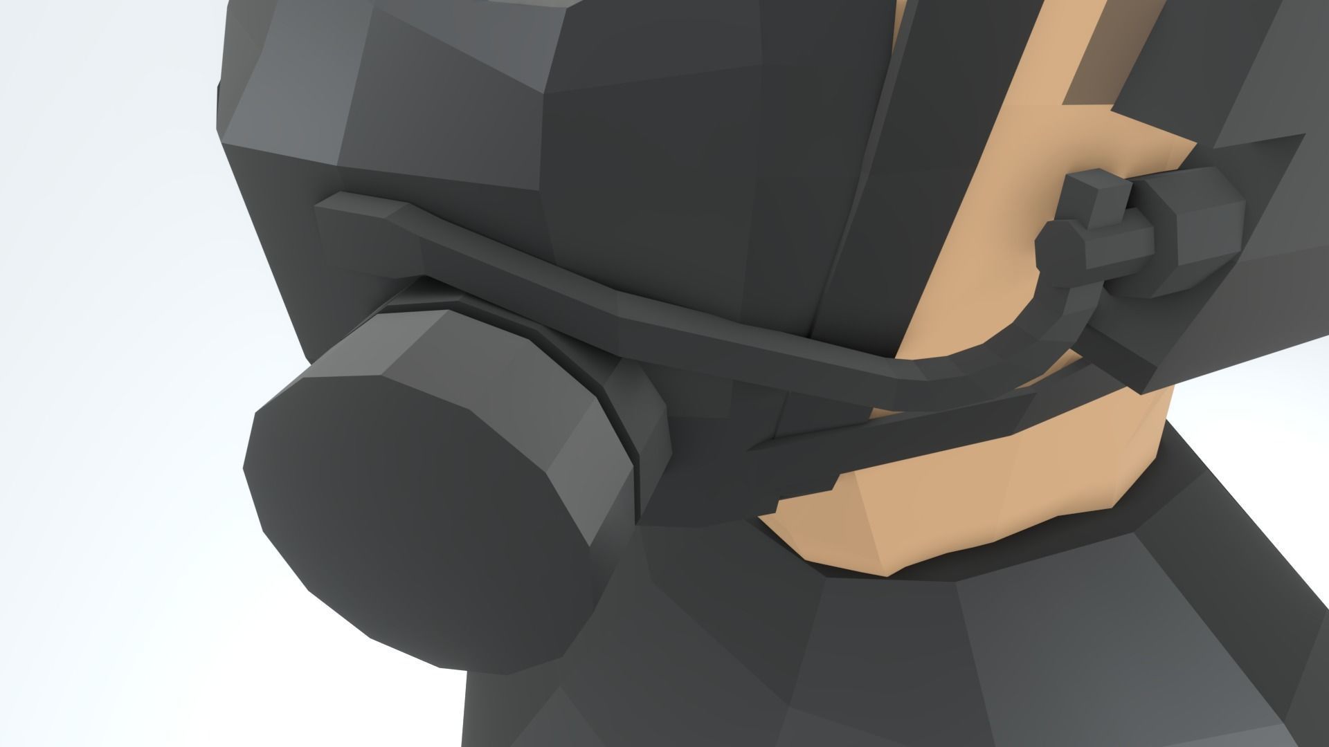HELMET CBRN low poly Low-poly 3D model_9