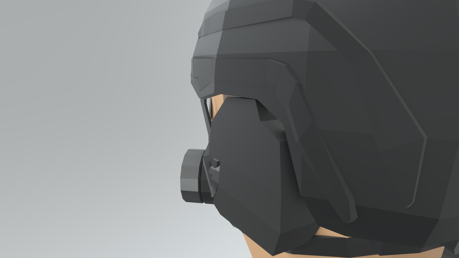 HELMET CBRN low poly Low-poly 3D model_6