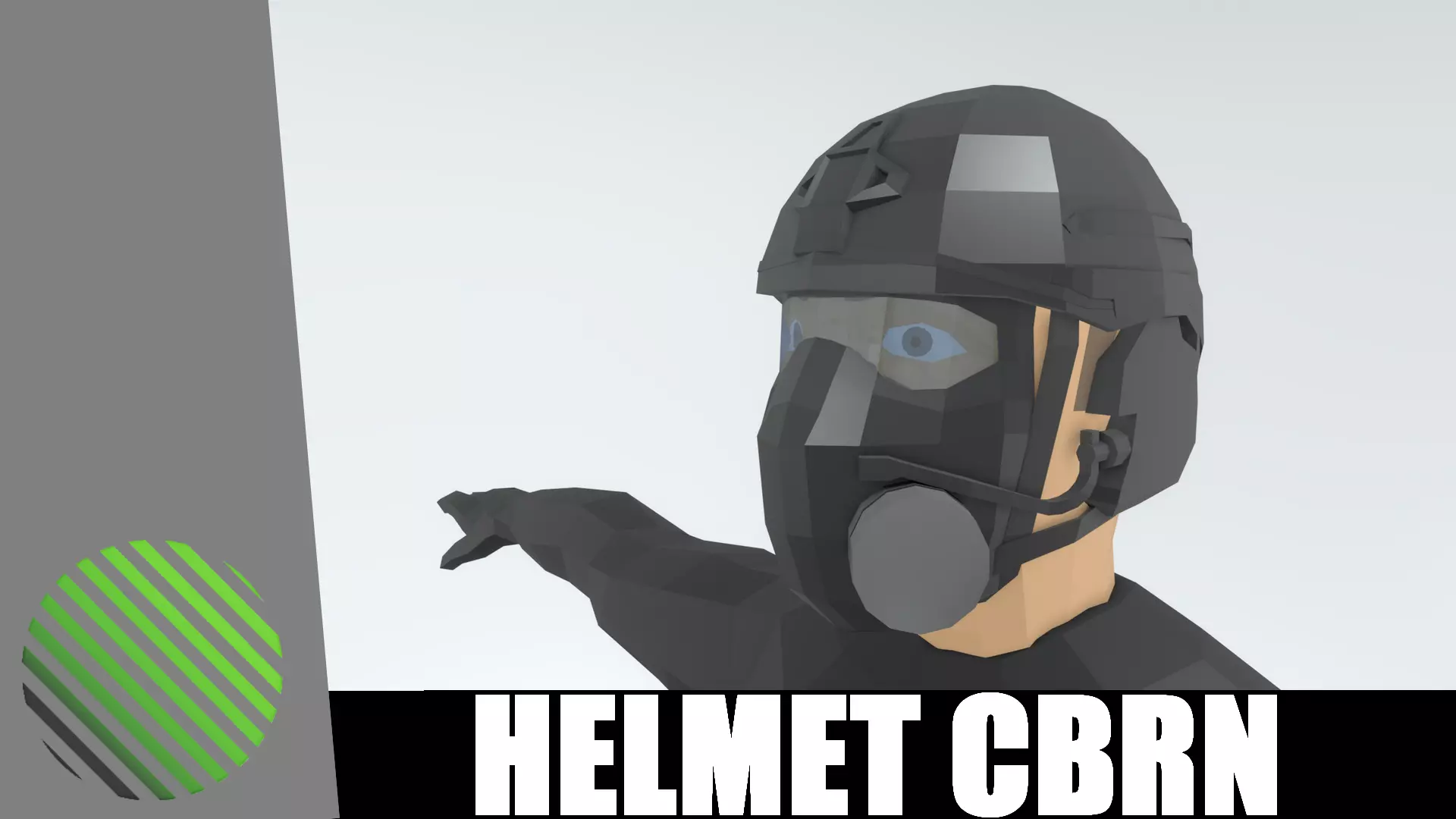 HELMET CBRN low poly Low-poly 3D model_0