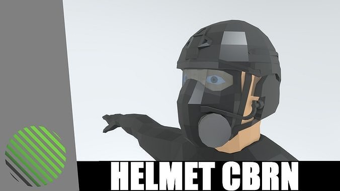 HELMET CBRN low poly Low-poly 3D model