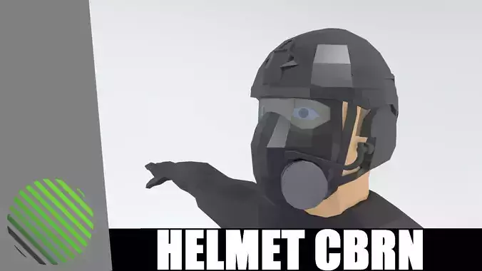 HELMET CBRN low poly Low-poly 3D model