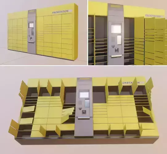 Animated Packstation High-Poly Version 3D model