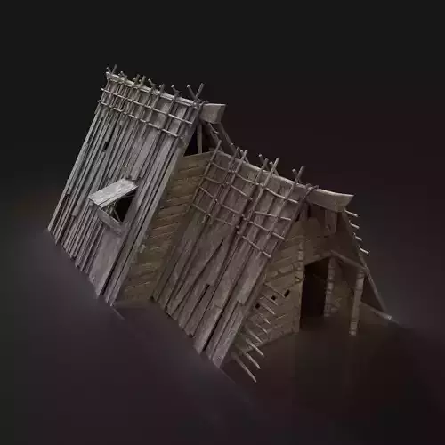 Viking Simple House Cottage Hut Northern Village Next Gen AAA Low-poly 3D model