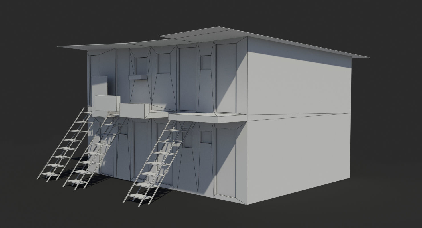 Slum q house Low-poly 3D model_6