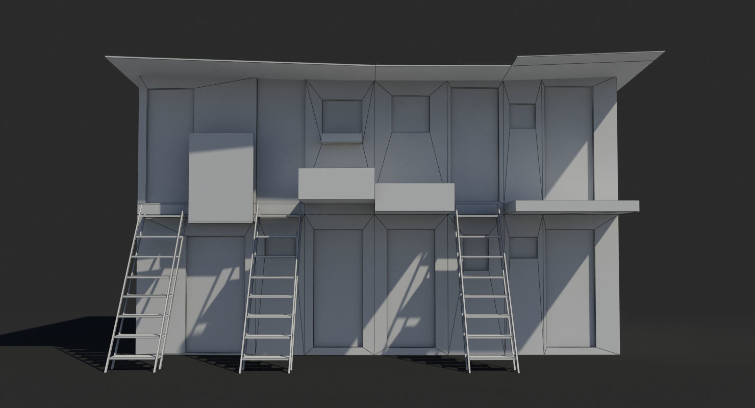 Slum q house Low-poly 3D model_5