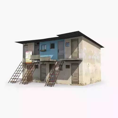 Slum q house Low-poly 3D model