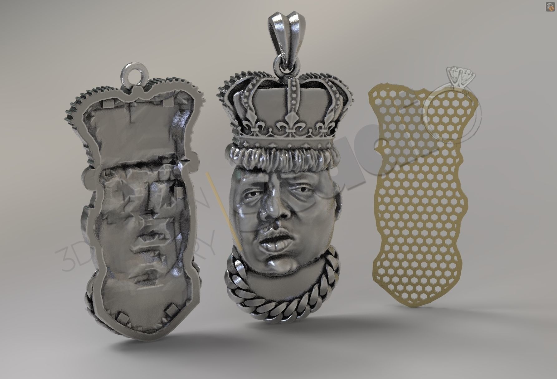 The Notorious B I G pendant 3d model 3D print model_1