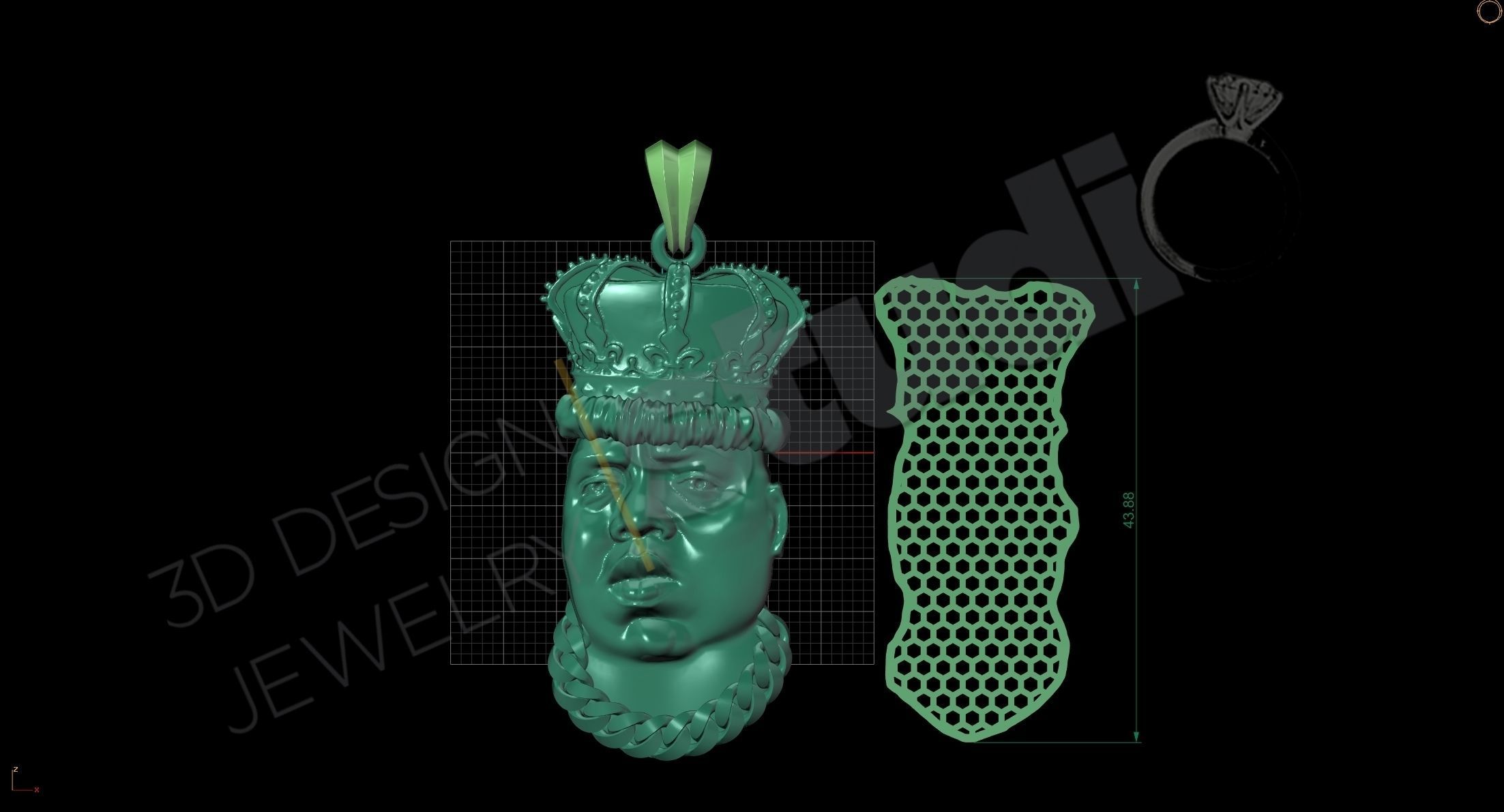 The Notorious B I G pendant 3d model 3D print model_3