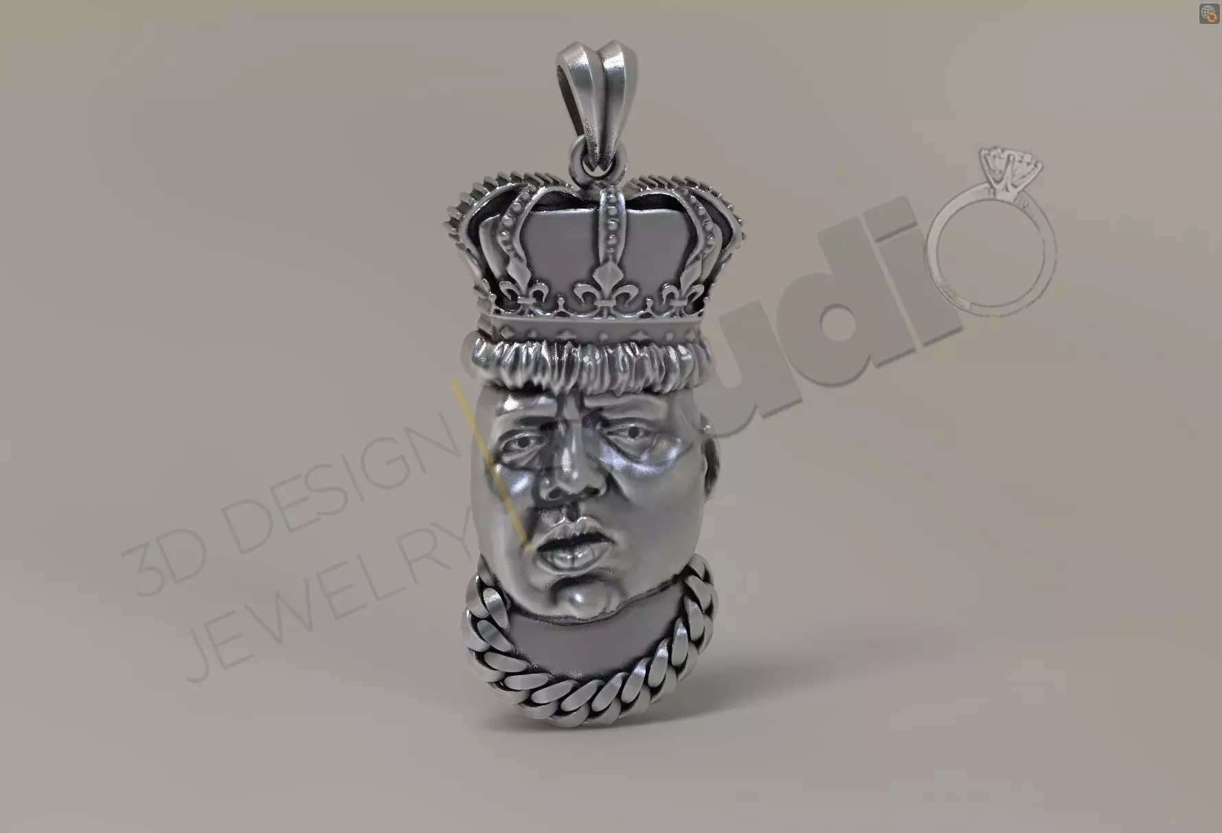 The Notorious B I G pendant 3d model 3D print model_0