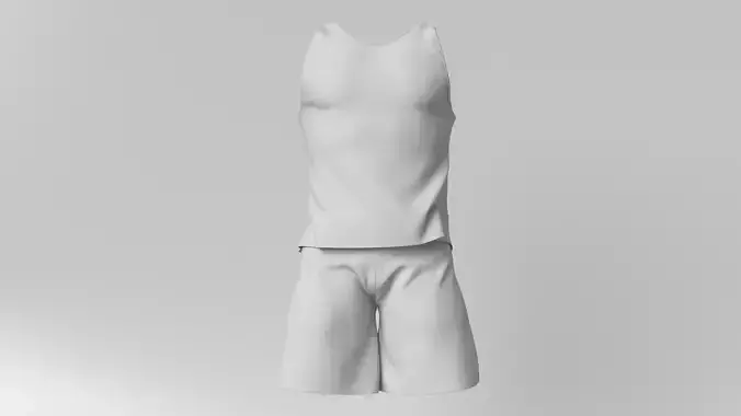 3D Model Male Vest and Shorts