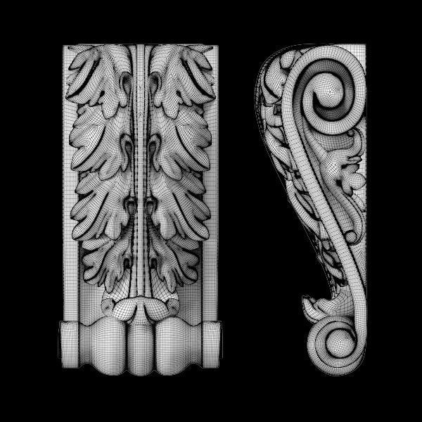 Classical style bracket model 3D model_8
