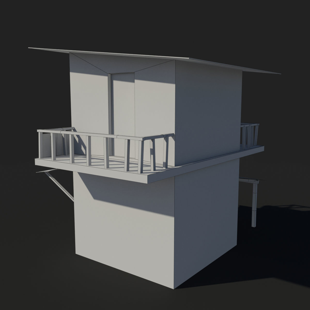 Slum v house with tarp Low-poly 3D model_8