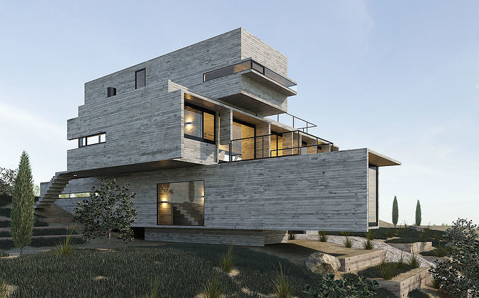 Golf House Villa 3D model 7