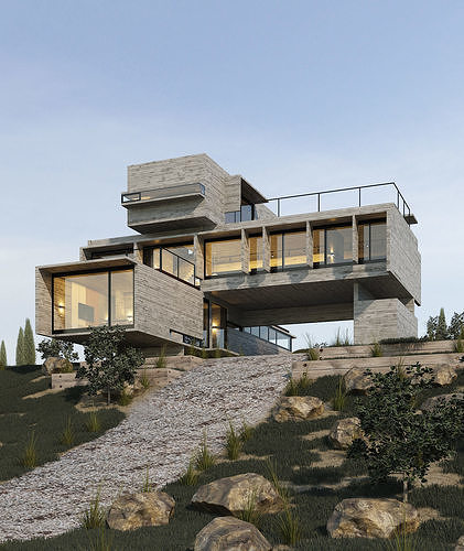 Golf House Villa 3D model 4