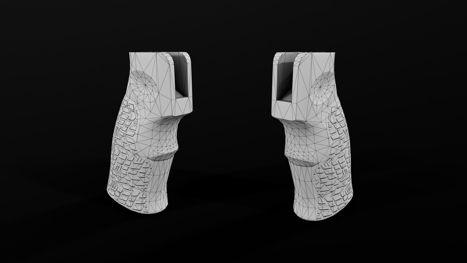 Daniel Defense AR15 Pistol Grip Low-poly 3D model_3