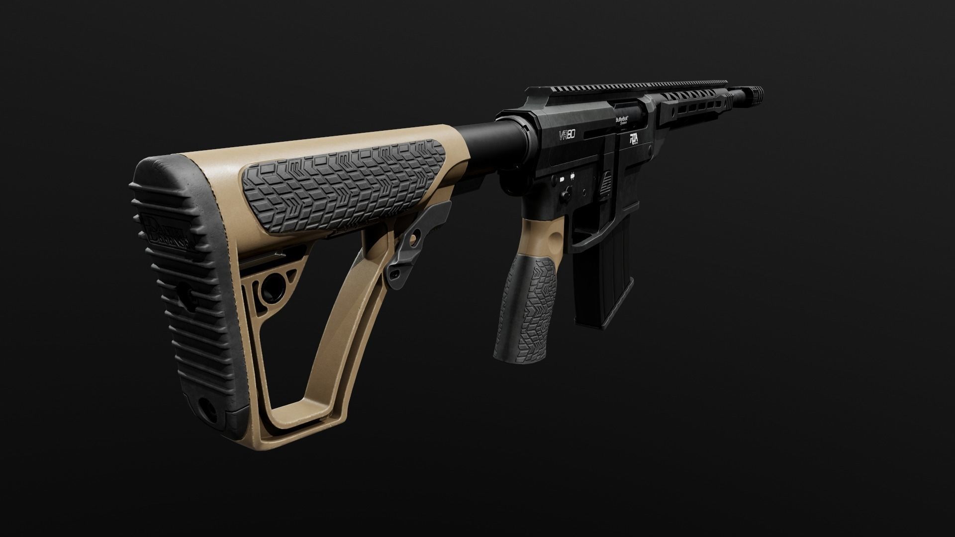 Daniel Defense AR15 Pistol Grip Low-poly 3D model_26