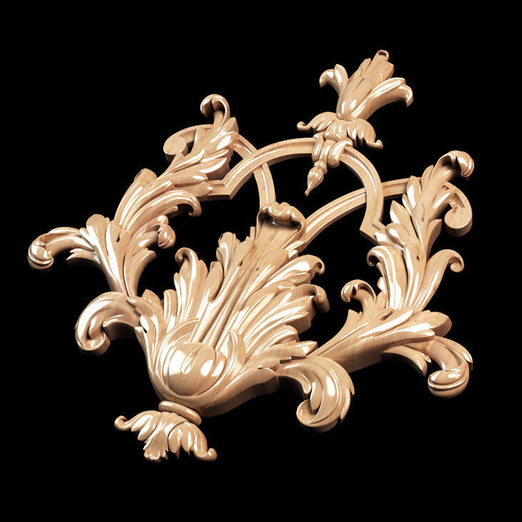 Baroque carving 3D model_1