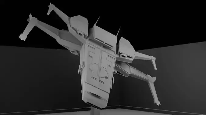 X-wing low poly star wars fighter Free low-poly 3D model