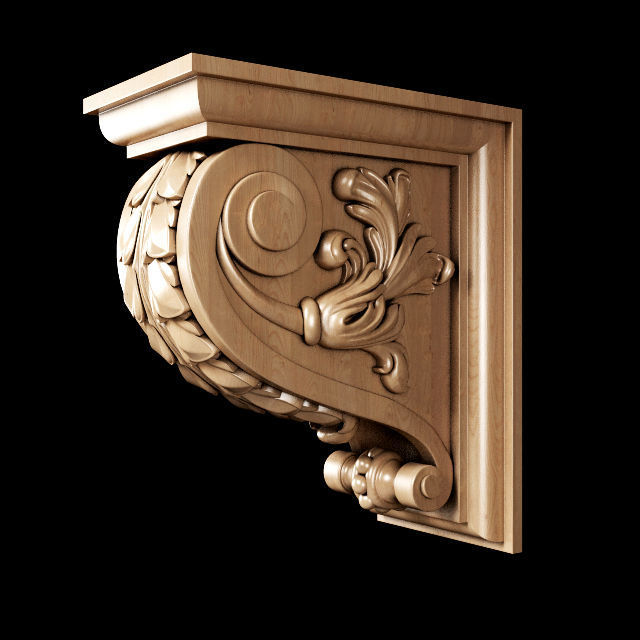 Classic carved bracket 3D model_9