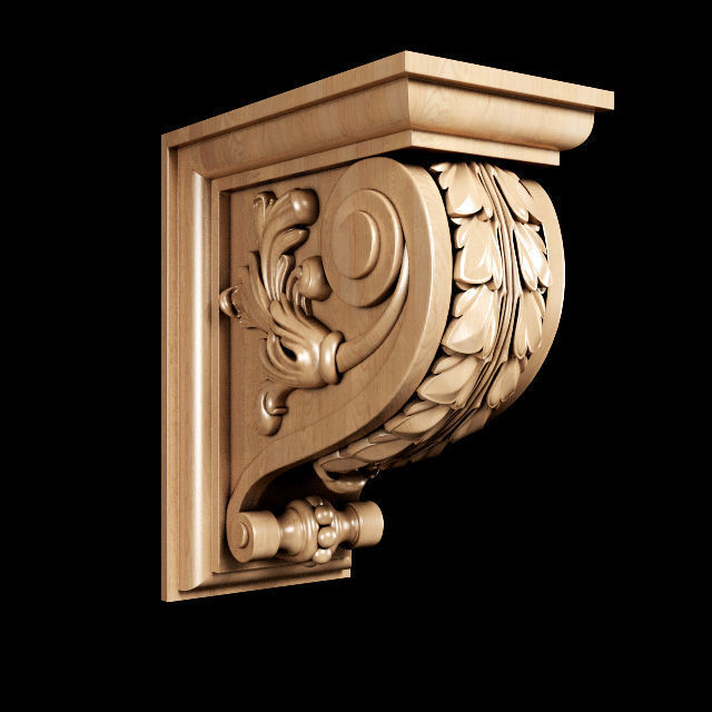 Classic carved bracket 3D model_4