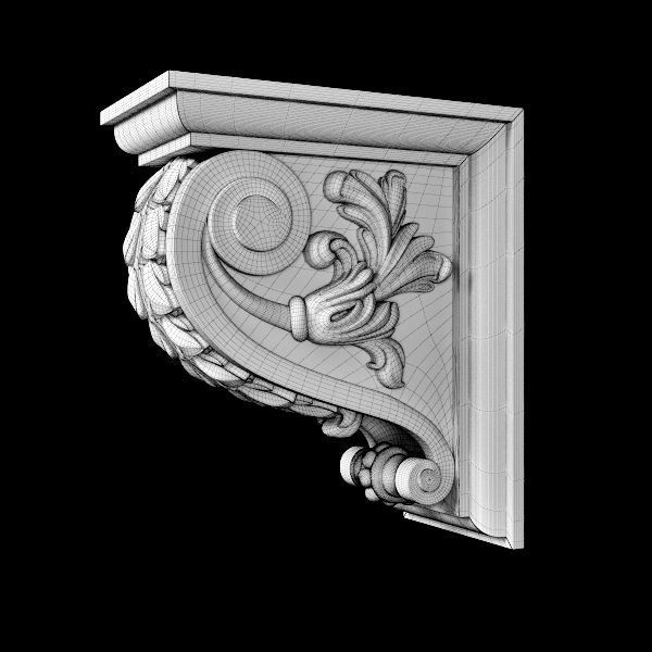 Classic carved bracket 3D model_10