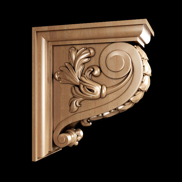 Classic carved bracket 3D model_2