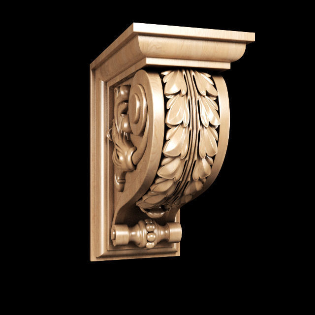 Classic carved bracket 3D model_5