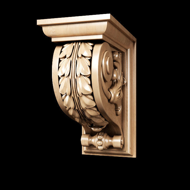Classic carved bracket 3D model_7