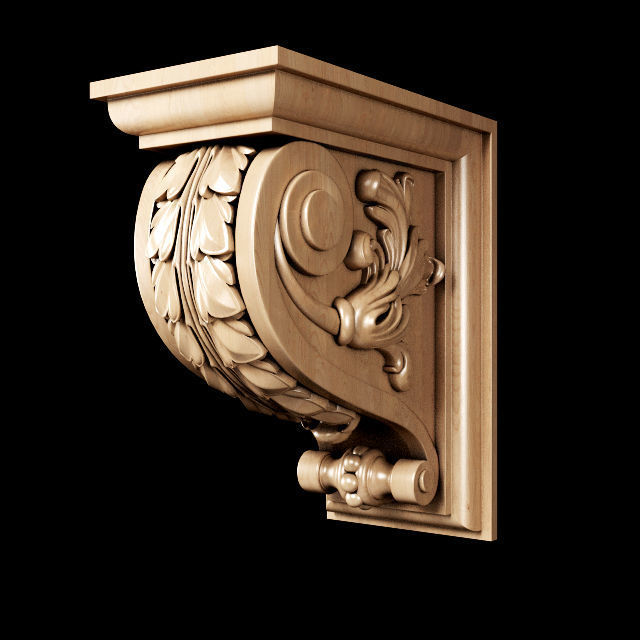 Classic carved bracket 3D model_8