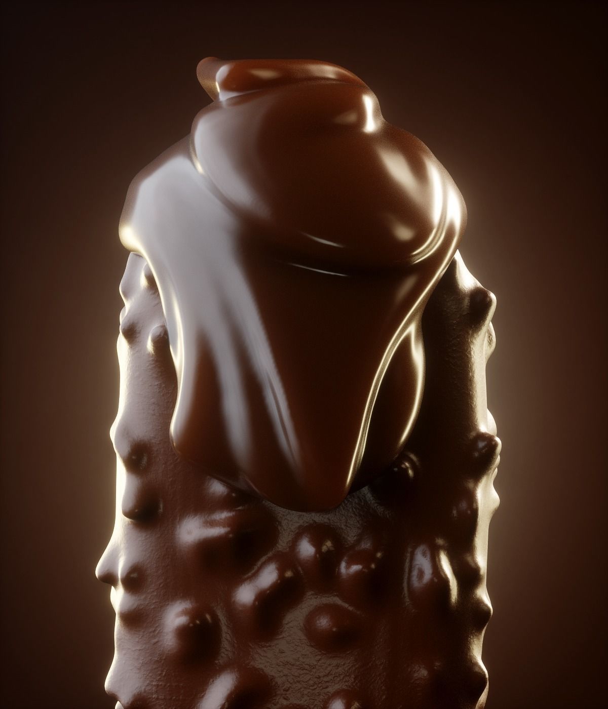Magnum Animated chocolate ice cream on stick 3D model_2