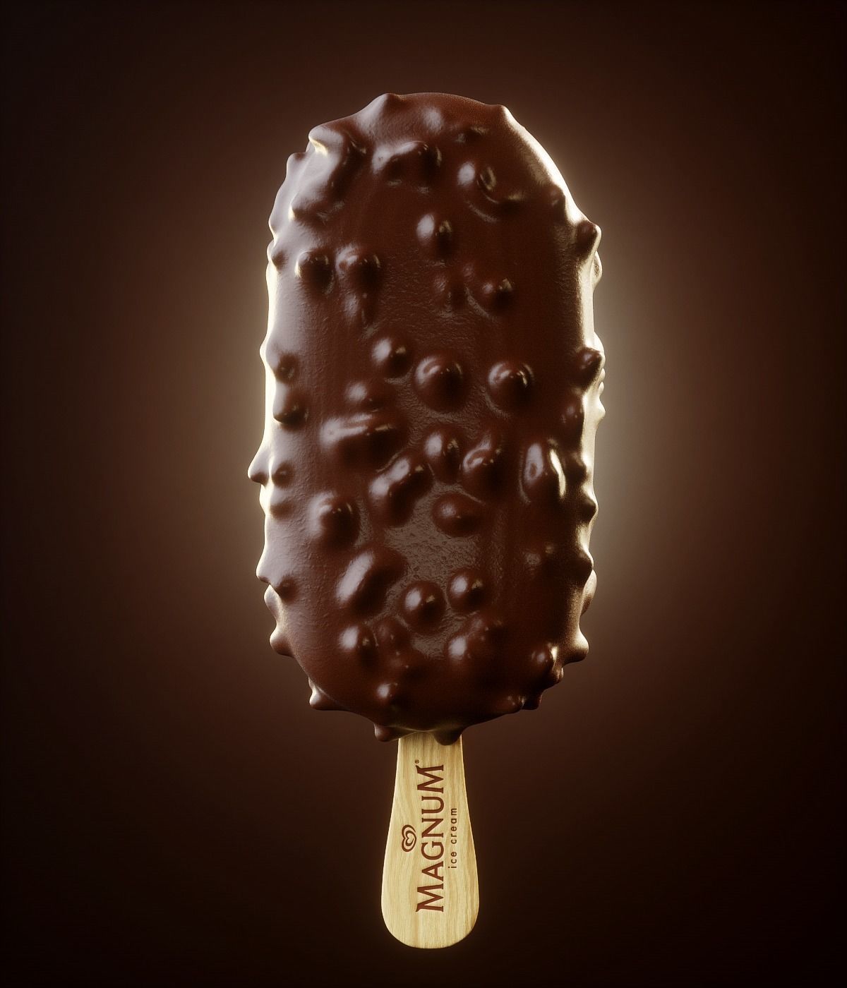 Magnum Animated chocolate ice cream on stick 3D model_4