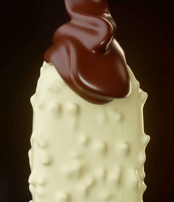 Magnum Animated chocolate ice cream on stick 3D model_5