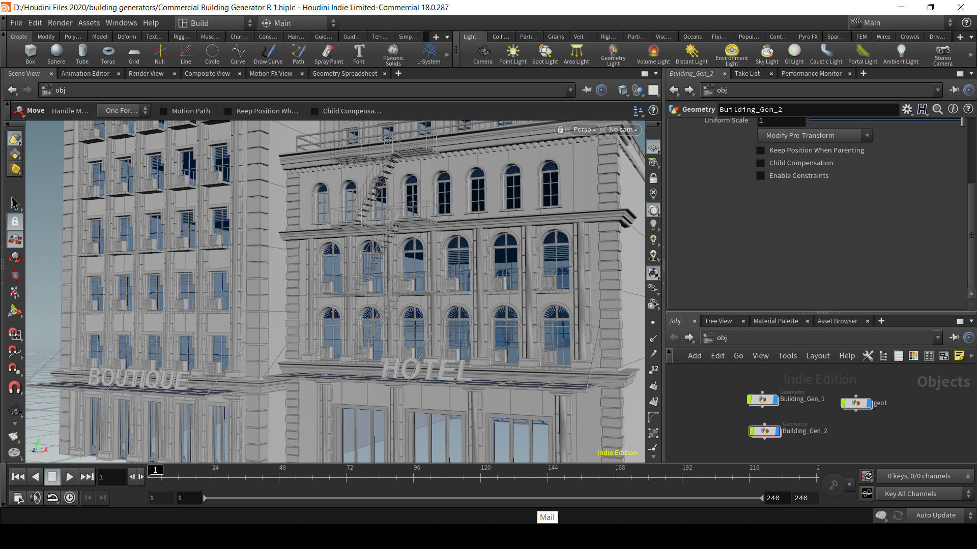 Commercial Building Generator Houdini 3D model_3