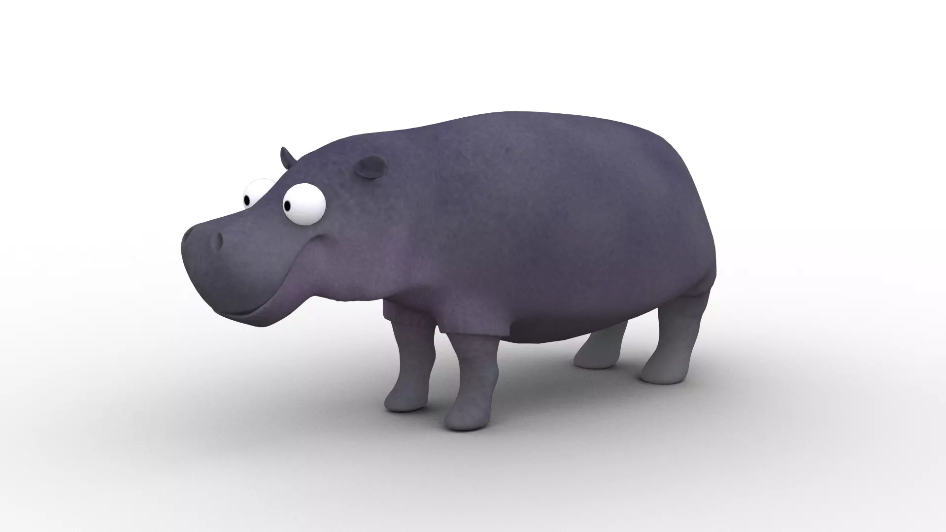 Cartoon Hippo - Rigged Low-poly 3D model Low-poly 3D model