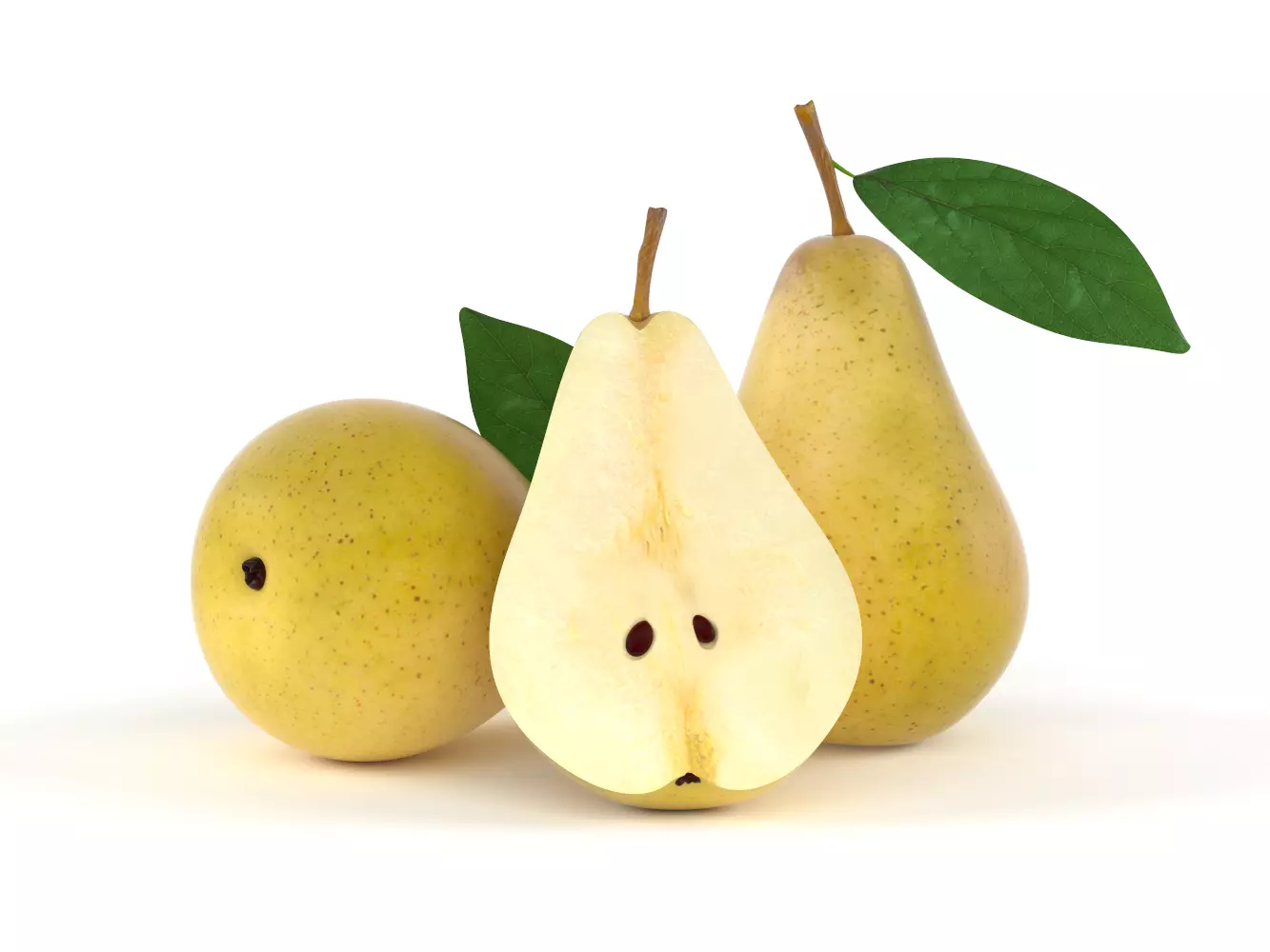 Pears pear with leaf 3D model_0