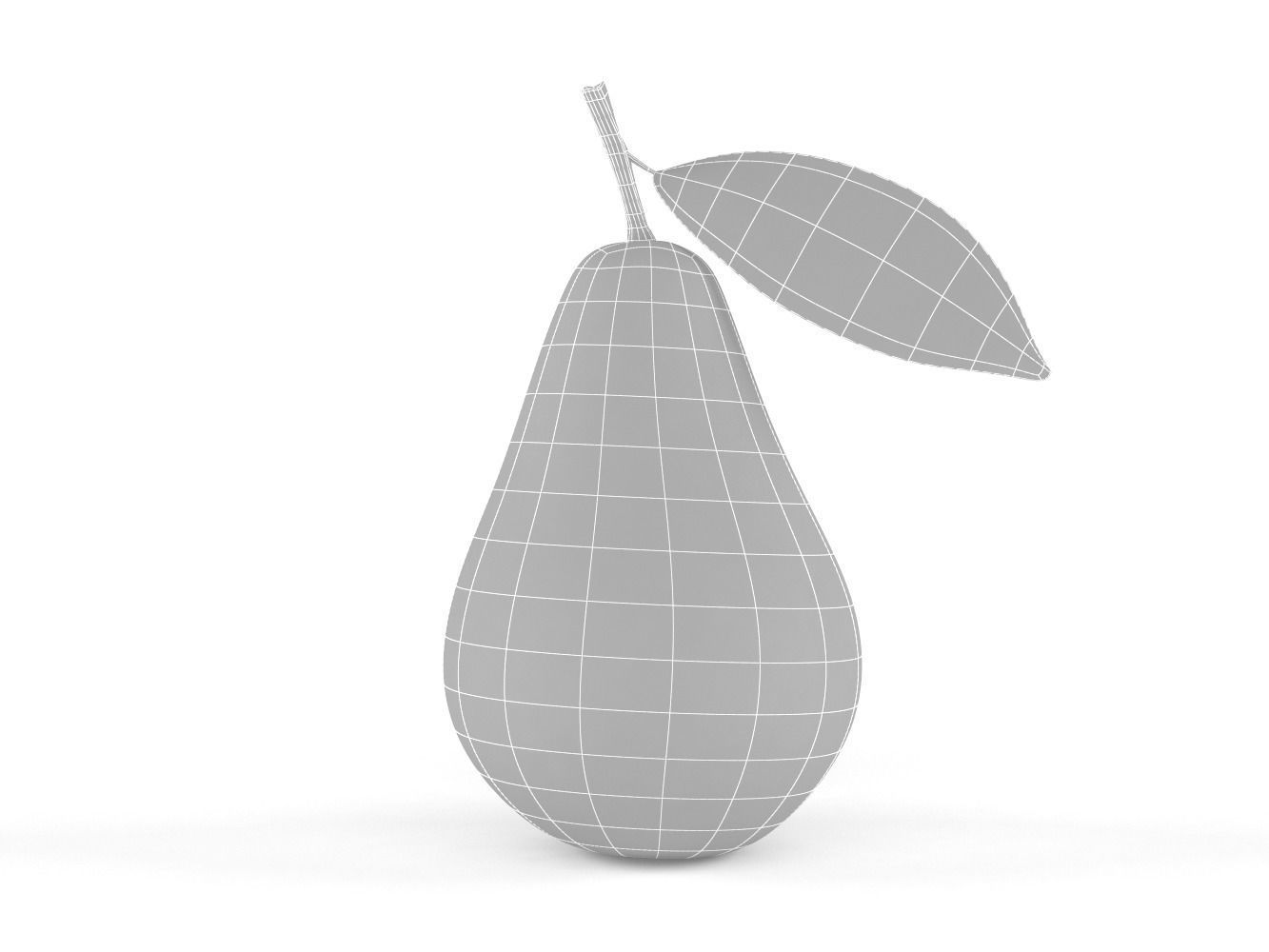 Pears pear with leaf 3D model_7