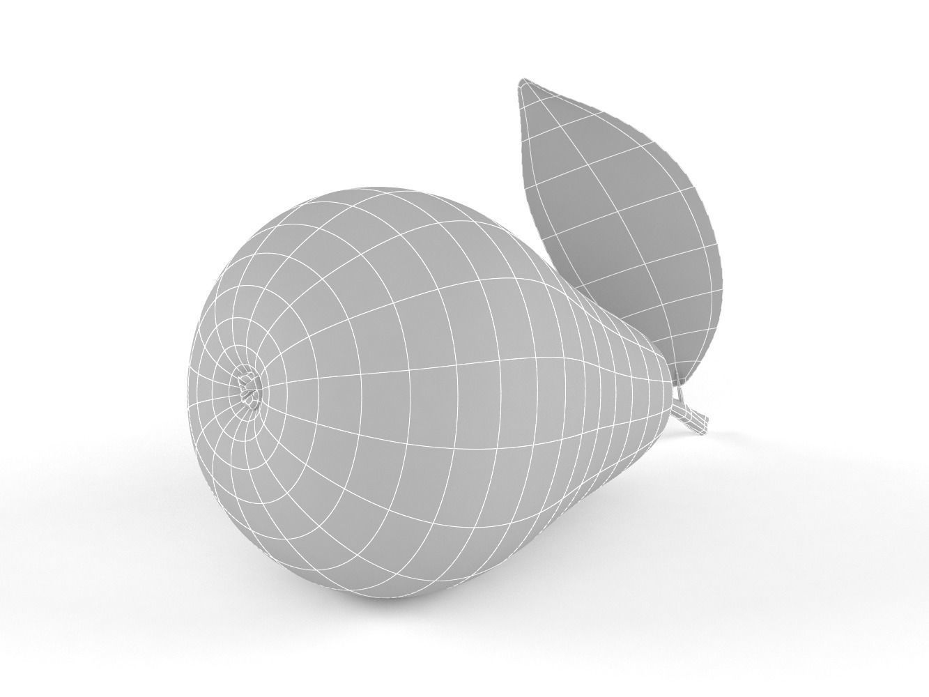 Pears pear with leaf 3D model_11