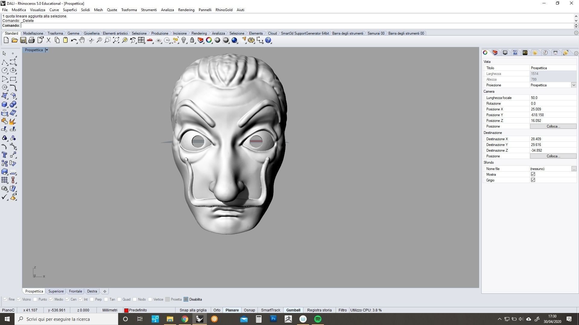 Dali party mask 3D print model_8