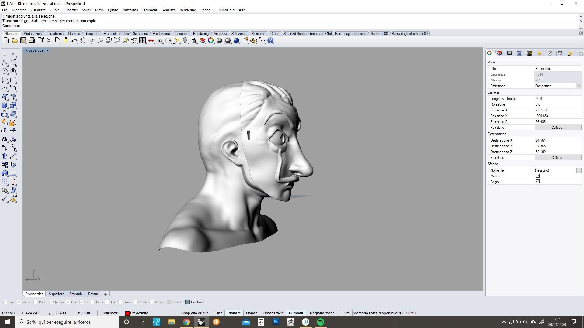 Dali party mask 3D print model_6