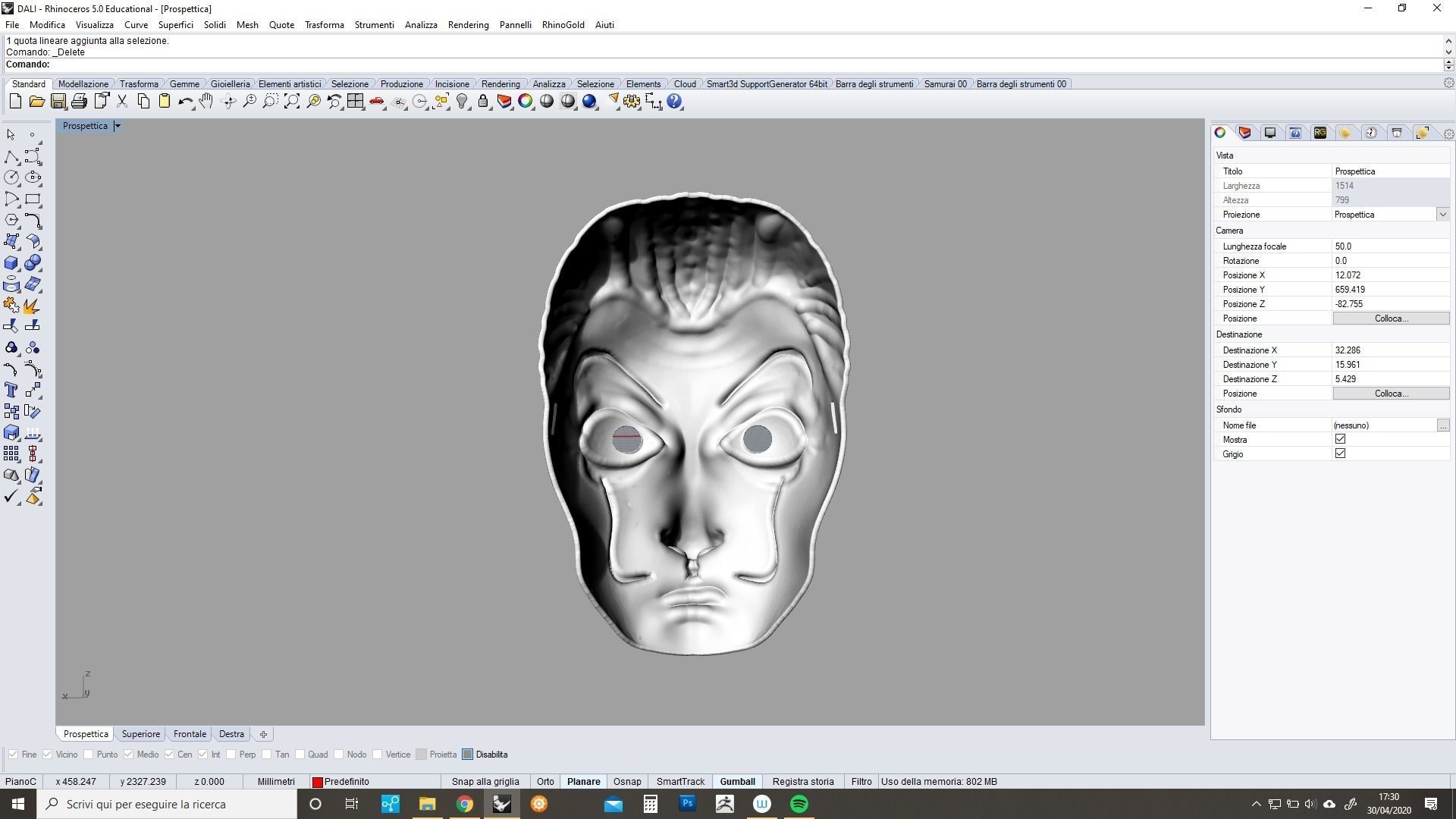 Dali party mask 3D print model_10