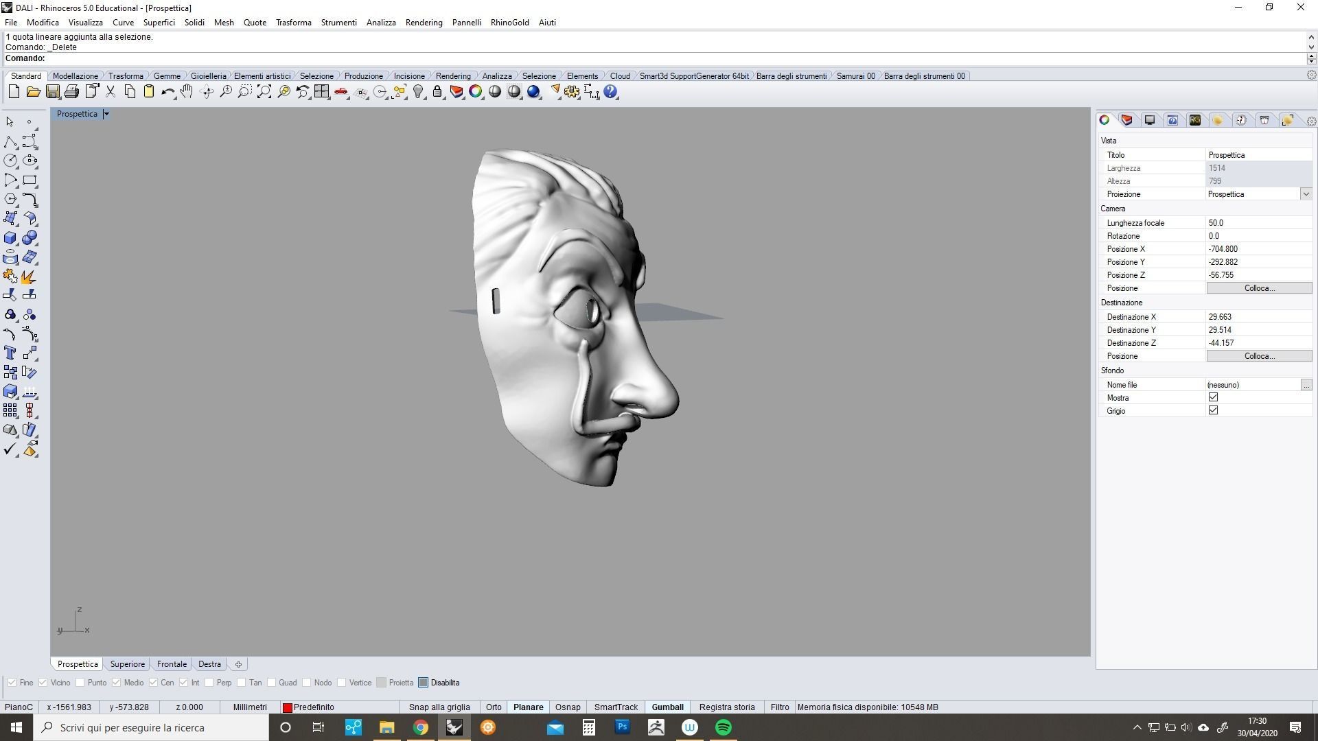 Dali party mask 3D print model_7
