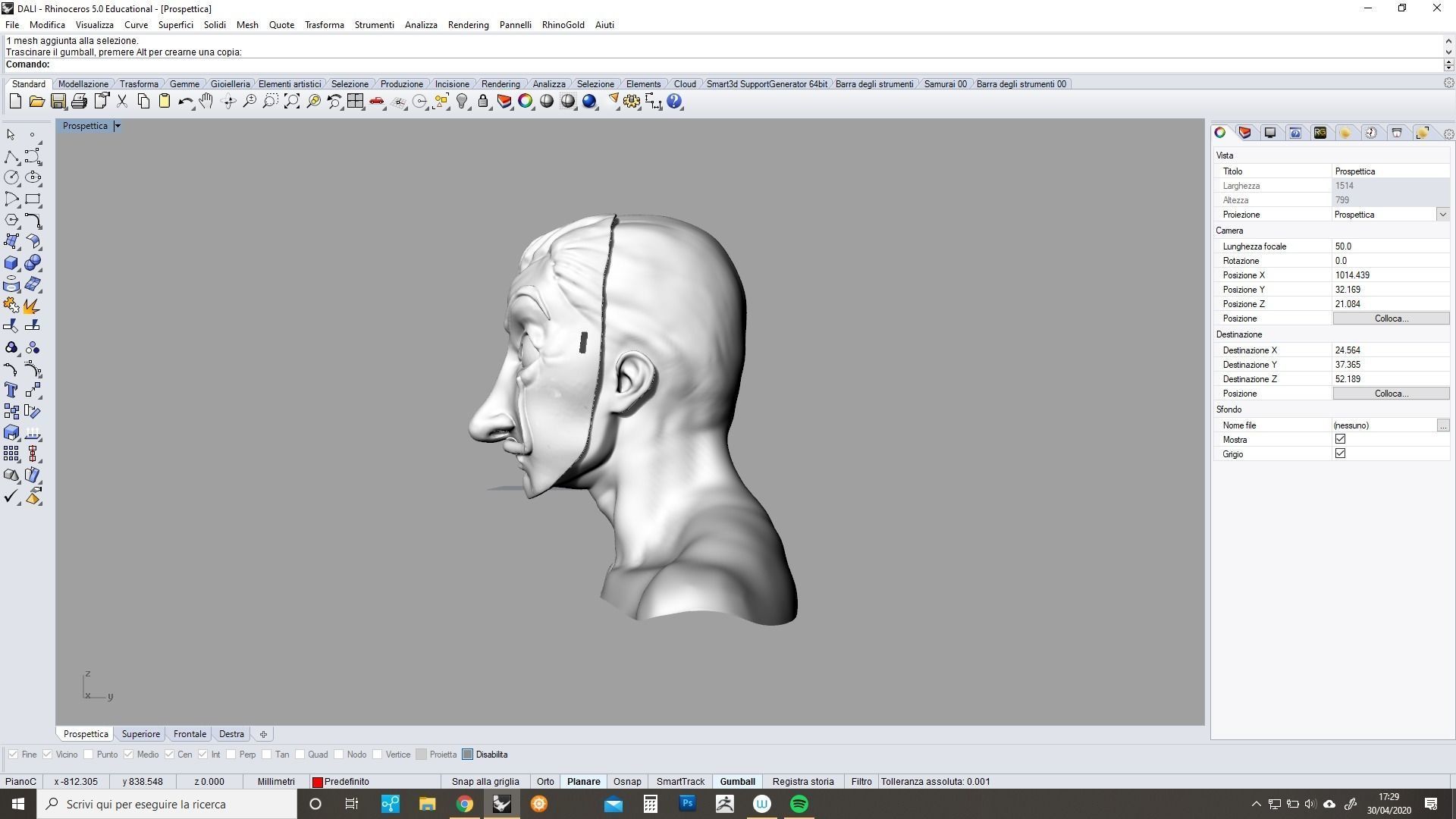 Dali party mask 3D print model_4