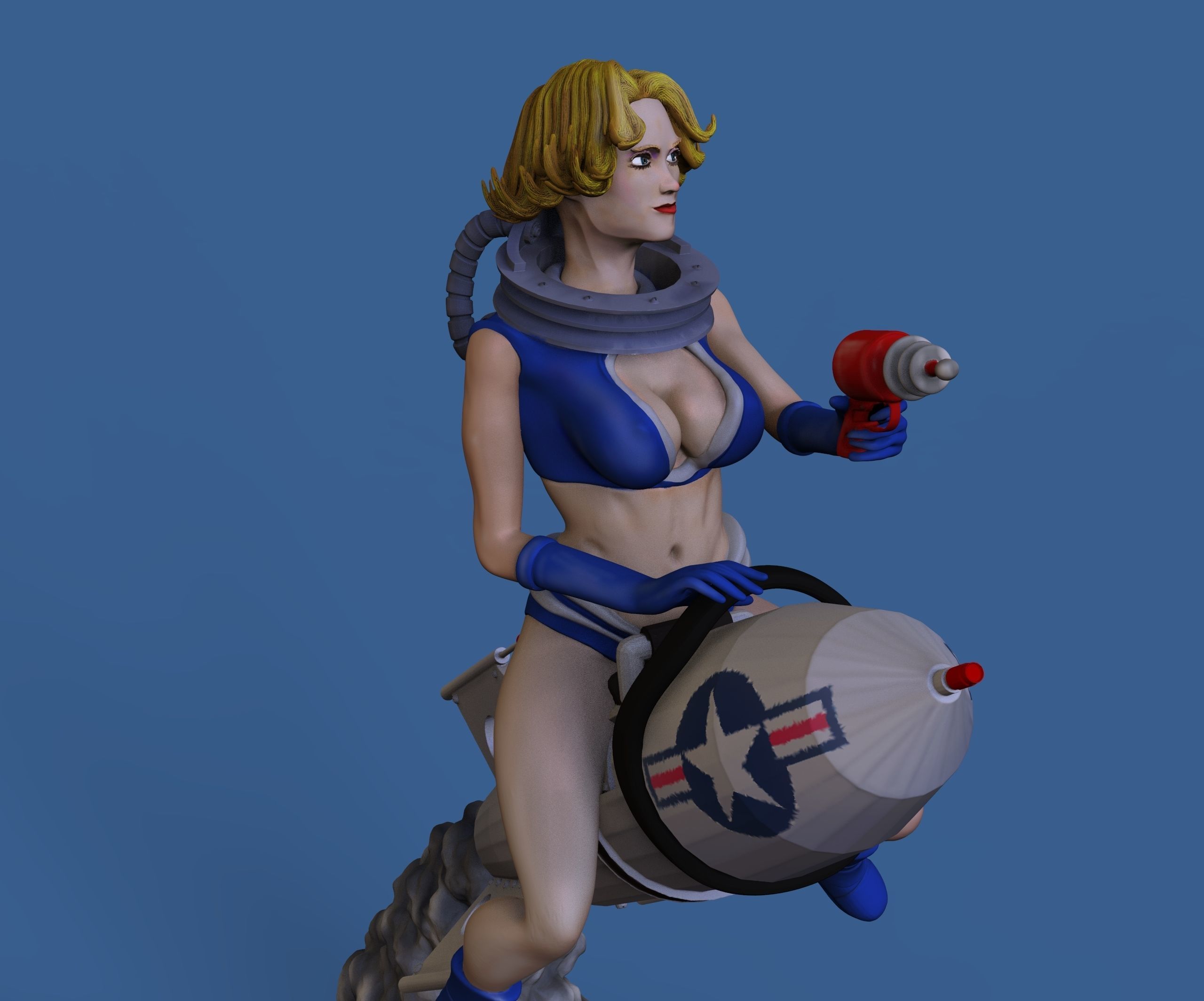 Spacegirl PinUp 3D print model_7