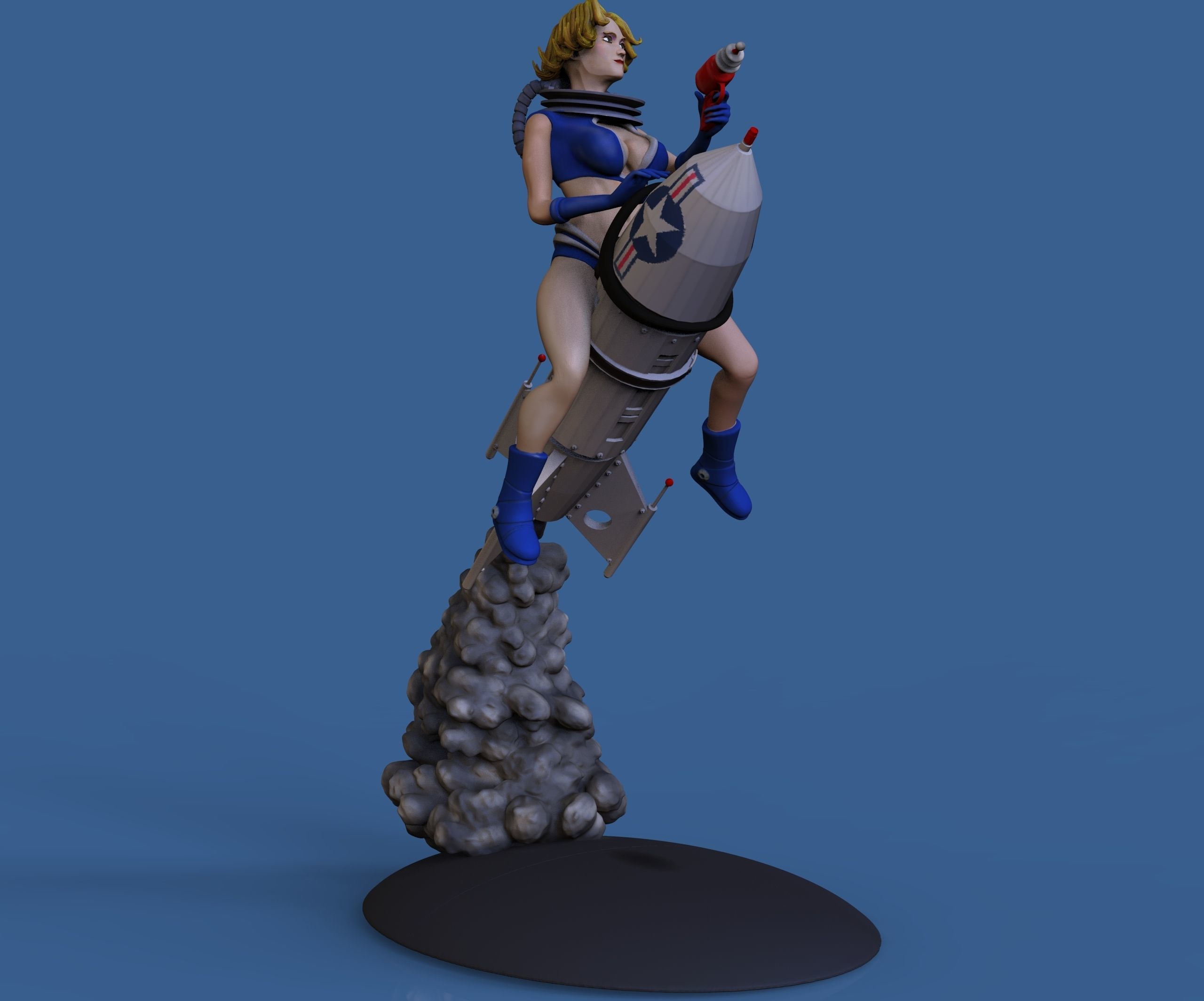 Spacegirl PinUp 3D print model_2