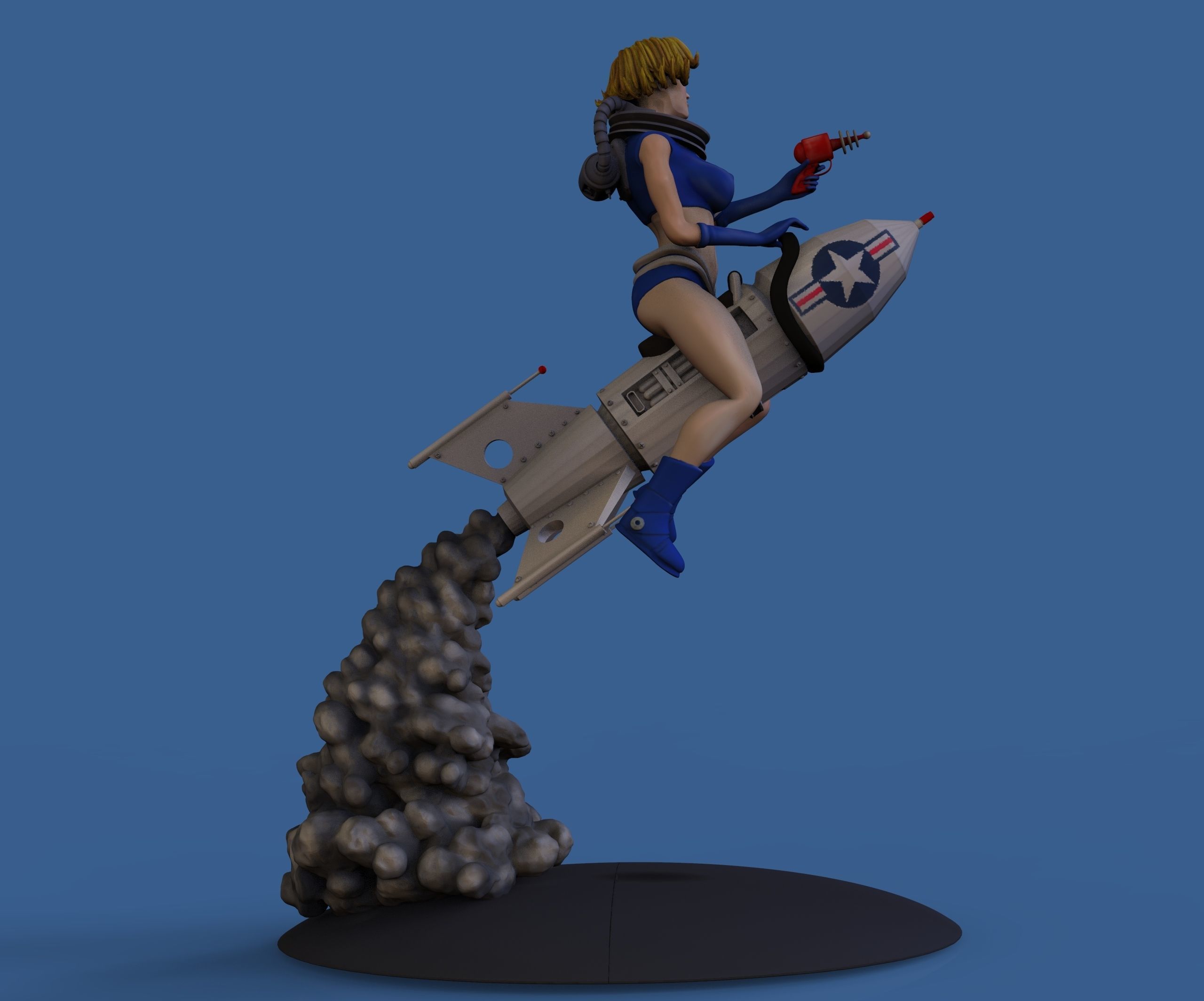 Spacegirl PinUp 3D print model_3