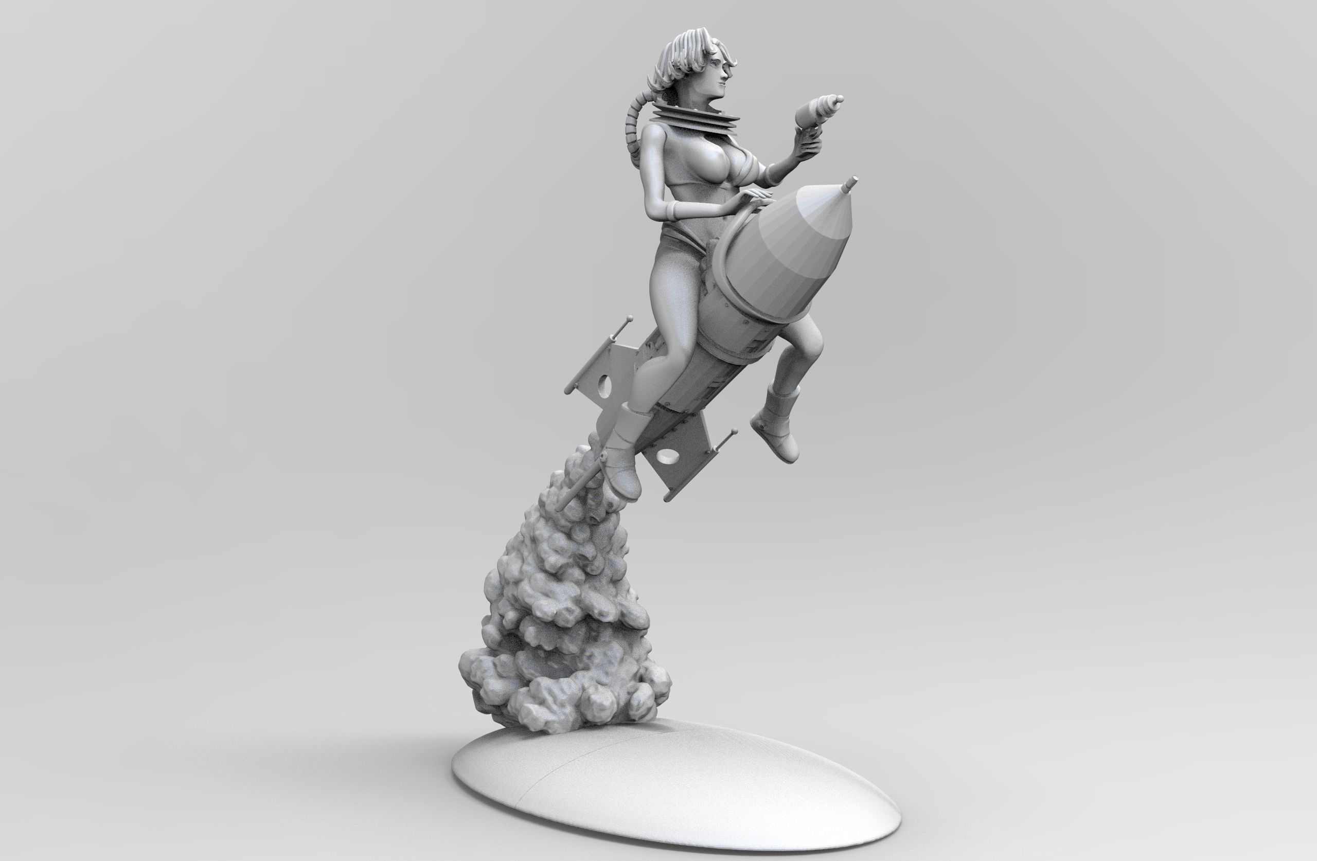 Spacegirl PinUp 3D print model_15