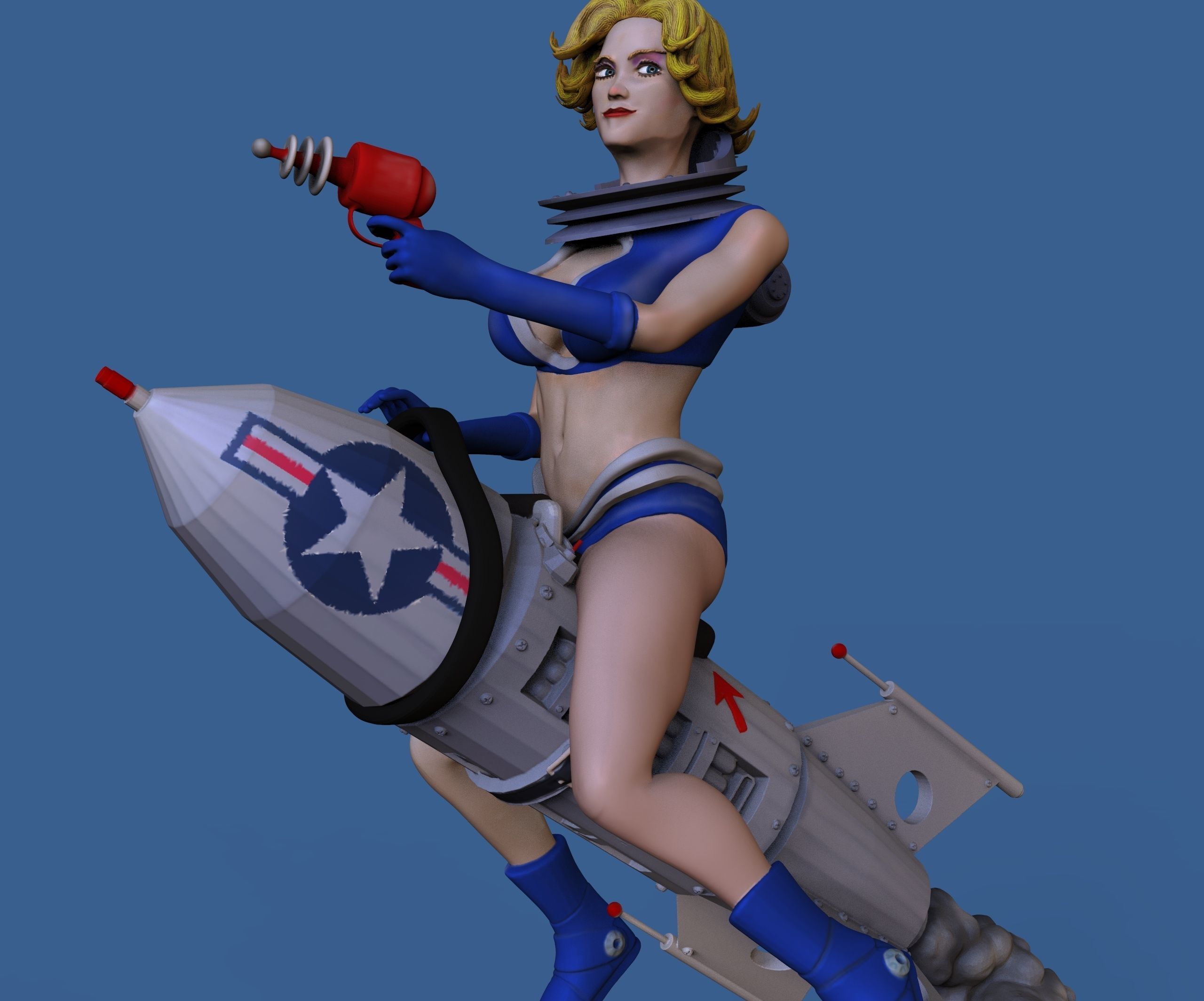 Spacegirl PinUp 3D print model_6
